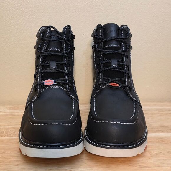Brunt The Marin Waterproof Soft Moc Toe 6" Work Boots Black Men's Size 11.5 - Picture 2 of 8